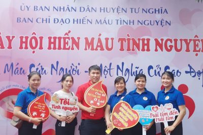 Hưởng ứng công việc có ý nghĩa” Hiến máu nhân đạo” của tập thể trường mầm non Nghĩa Trung.